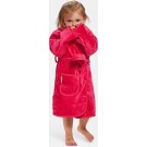 Kinderbadjas roze - capuchon badjas kind - katoenen badjas kind - 1/2 jaar