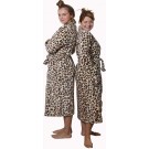 Badjas panter - dames badjas leopard - fleece badjas dames - tijger badjas bruintinten - Badrock - S/M