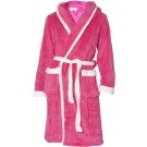 Badjas capuchon roze maat S (5-6jaar) - fleece badjas kind - Badrock