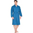 Sauna badjas kobalt XXL - unisex kimono badjas - biologisch katoen