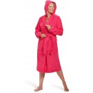 Dames badjas fuchsia roze - badstof katoen -sauna badjas capuchon - maat XS