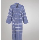 Hamam Badjas Leyla Royal Blue - L - dames/heren/unisex - dunne badjas - luxe kwaliteit - sauna badjas - kimono badjas - ochtendjas - duster - reisbadjas - badmantel - L - zomer badjas - sauna badjas met capuchon