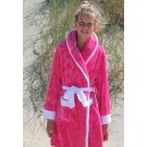 Badjas capuchon roze - fleece badjas kind - ochtendjas - warm & zacht - Badrock - maat (14-16 jaar) 164-176
